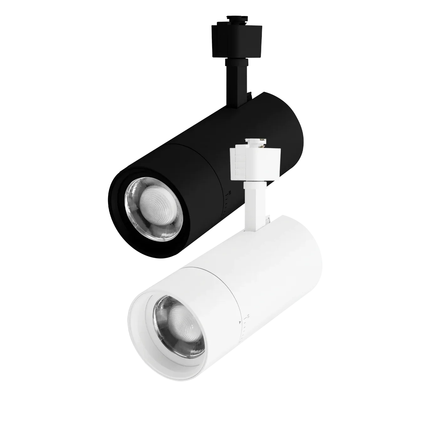 zoomable J-Track LED spotlight black and white
