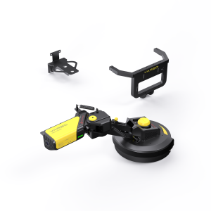 Yarbo Trimmer Module attachment with articulated cutting head and mounting components, shown detached from the robot.